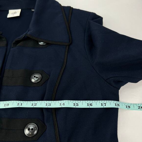EUC Cabi M In The Band Knit Navy Blue/Black Military Style Pockets Blazer Jacket - Picture 11 of 12